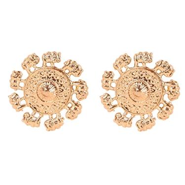 Imagem de Touchstone Brincos de designer indiano Bollywood artísticos grandes joias em tom dourado prateado para mulheres., Aço inoxidável Liga de aço, não conhecido