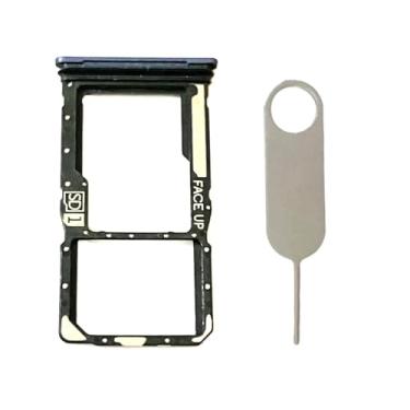 Imagem de Suporte de compartimento para cartão SIM único bandeja de cartão micro SD + pino ejetor de cartão para Motorola Moto G Power 5G 2025 XT2515 (azul)