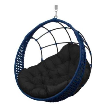 Imagem de Cadeira Balanço Ninho Suspenso em Corda Náutica Luxo - Acesse Móveis, 