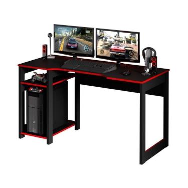 Imagem de Mesa Para Gamer Me4152 Preto-vermelho - Tecno Mobili