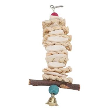 Imagem de Tons Africanos de Kit de Choque Periquito Cinza Com Sino, Brinquedo Penduramento Leve, Material, Adequado para Papagaios (25cm)