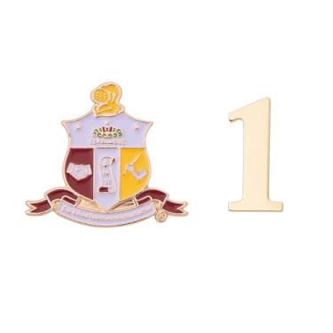 Imagem de Desert Cactus Broche de lapela Kappa Alpha Psi KAP Yo Nupe D9 Divine 9 Cross Over Iniciação Esmalte Fraternidade Formal Wear Blazer Jacket (Linha Número Pin Set - #1), Metal, Sem Pedra Preciosa