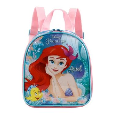 Imagem de Lancheira Térmica Infantil Escolar Menina Pequena Sereia Ariel Princesas 11484