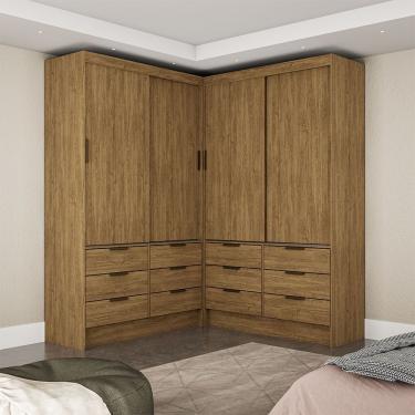 Imagem de Closet Casal Duplo Sevilha 4portas 12 Gavetas Carioca Móveis Cinamomo