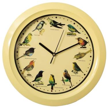 Imagem de Clockswise Relógio de parede decorativo redondo de 30,5 cm, funciona com bateria com sons da natureza selvagem, campainha de hora em hora e sem tique-taque para casa, escritório, cozinha, sala de
