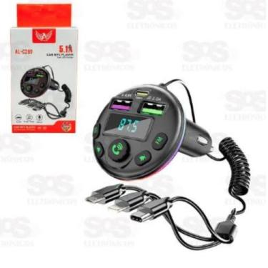 Imagem de Carregador Portátil Transmissor FM Bluetooth - Para Carro/Veicular - A