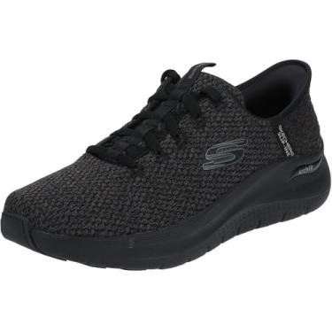 Imagem de Skechers Tênis masculino Arch Fit 2.0 Look Ahead Hands Free Slip-in, Preto, 7.5