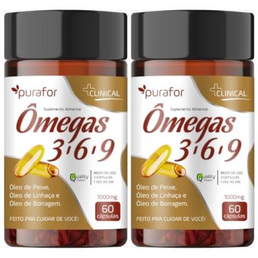 Imagem de Suplemento Alimentar com 2x Omega 3,6 e 9 com 60 Cápsulas de 1000 Mg - Totalizando 120 Cápsulas