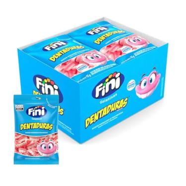 Imagem de Bala Fini Dentadura Morango 80g Caixa C/ 12