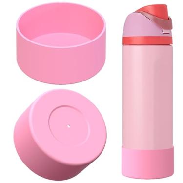 Imagem de Linkidea Pacote com 2 botas de garrafa de água compatíveis com garrafas Owala FreeSip/Twist/Potter 680 g, protetor de silicone antiderrapante inferior para garrafa (rosa claro)