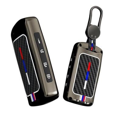 Imagem de HIBEYO Capa de chave de 4 botões adequada para Mazda 3 6 Hatchback Alexa Cx3 Cx4 Cx5 Cx7 Cx8 Cx9 Cx30 Acessórios Liga Fibra de Carbono Textura Smart Remote Auto Key Case-4 Botões Preto