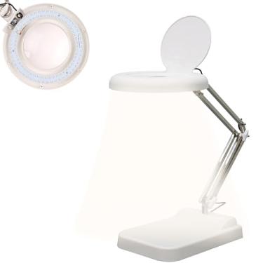 Imagem de Maisutseb Lupa, lâmpada de mesa, lupa de mesa com lente óptica de 15x, lâmpada LED com base ponderada para leitura e identificação de entalhe