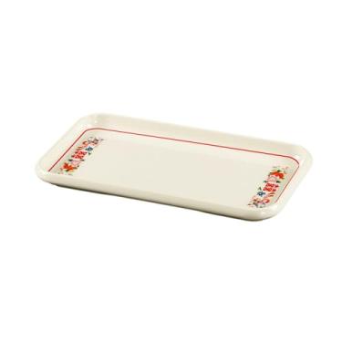 Imagem de Prato nostálgico redondo esmaltado requintado e simples estilo chinês - placa retangular de caráter Xi de 30,5 cm