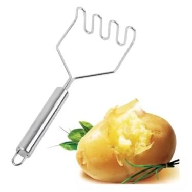 Imagem de Amassador e Espremedor de Batatas e Legumes, Ideal Para Fazer Purês, Escondidinhos e Papinhas de Bebês, Material em Aço Inox de Ótima Qualidade e Durabilidade, Prata