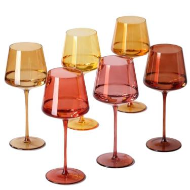 Imagem de comfit Conjunto de taças de vinho coloridas sopradas à mão de 170 a 510 g (terracota)