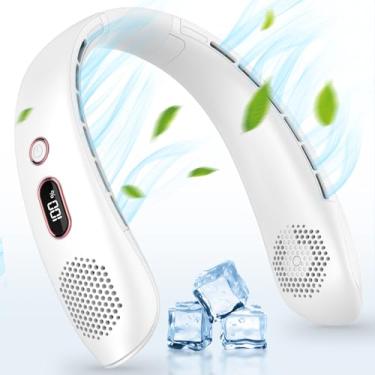 Imagem de Joltix Ventilador de pescoço, 2024 novo ventilador de pescoço de resfriamento de 360°, visor digital LCD de 3 velocidades, ventilador silencioso usável, design moderno, recarregável, sem lâmina