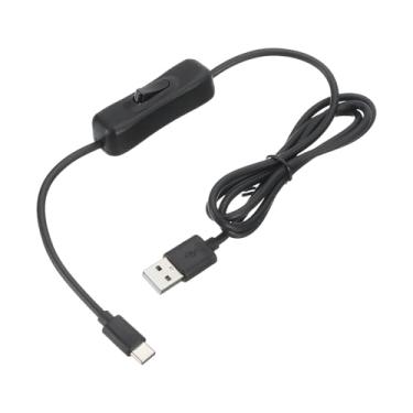 Imagem de PATIKIL Cabo de extensão USB de 1 m com interruptor liga/desliga, carregamento rápido de 66 W tipo C para USB macho cabo de alimentação de dados para tira de LED, ventilador de lâmpada de mesa, preto