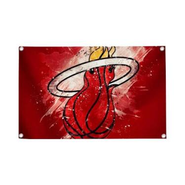 Imagem de Bandeira De Jardim Do Miami Heat, Decoração Ao Ar Livre, Banner De Sal