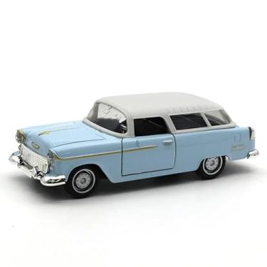 Imagem de Miniatura Metal Classic Car Hot Engine Carro GM Chëvrolet Nomad (1955) - Escala 1/32 (Azul)