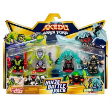 Imagem de Sunday Sunshine Exclusive Legends of Akedo Ninja Fury Battle Pack Action Figure Set - 6 Pack with 2 Exclusive Glow-in-The-Dark Ninja Bosses: Bossmode Glitchblade and Spirit Weaver