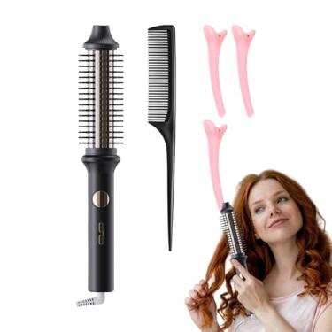 Imagem de Escovas De Cabelo Encaracolador Com Calor - Escova Modeladora Elétrica Para Ondulação - Modelador Com Desligamento Automático Anti Queimadura Sem Danos Para Uso Diário Em Barbearias