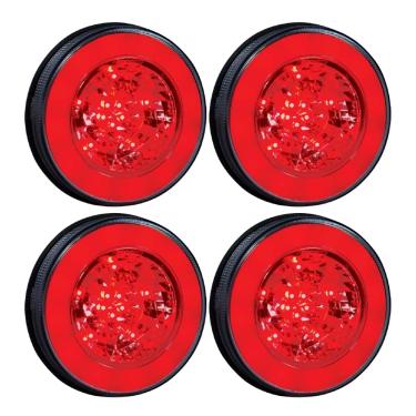 Imagem de 4 Lanterna Traseira Vermelho Halo Light Led 24v Freio
