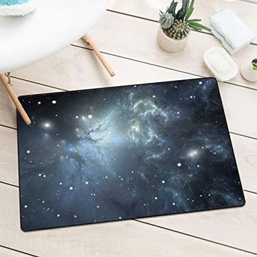 Imagem de Constellation Tapete de porta durável Tapete de boas-vindas externo interno antiderrapante para entrada, tapete de baixo perfil para quintal, garagem, áreas de alto tráfego L 80 x C 118 cm, azul