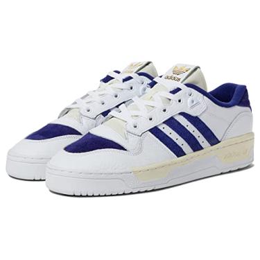 Imagem de adidas Tênis masculino Rivalry Low, Calçado Branco/Legacy Indigo/Cream White, 9