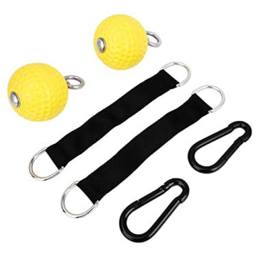 Imagem de Bola de treinamento de força do braço Amarelo Pull Up Solfing Ball Gym Exercício Equipamento para Fitness Chin Up Workouts Durável PU 304 Aço inoxidável Rolamento de 200 kg de