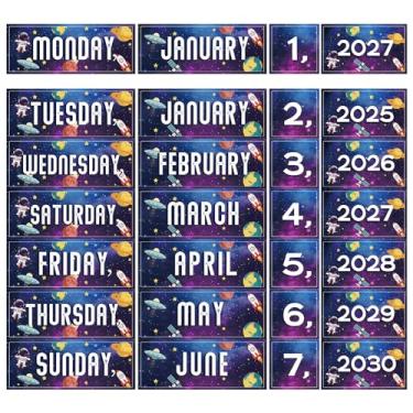 Imagem de Calendário flip para sala de aula, espaço dobrável, conjunto de quadro de avisos, galáxia, espaço, sala de aula, quadro branco, sala de aula, professor, material escolar