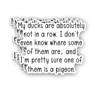 Imagem de (3 peças) My Ducks are Absolutely Not in A Row I Don't Even Know Where Some of Them are Adesivo Engraçado Citações Sarcásticas Piada Decalque de Vinil para Tumbler Laptop Garrafas de Água Livros