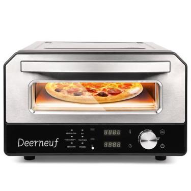 Imagem de Forno elétrico de pizza Deerneuf aquece até 800 F 12 polegadas