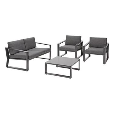 Imagem de Conjunto Para Jardim 4 Lugares Em Aluminio Cinza Com Mesa - Naterial