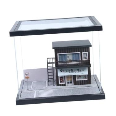 Imagem de Kokiya Caixa de exposição de carro modelo 1/64, loja de rua, diorama, organizador de vitrine, cena em miniatura