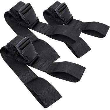 Imagem de LINE2design Alças para painel de coluna - Tiras de fixação descartáveis de 12,7 cm com pontas de laço - Tira ajustável de placa médica de emergência com tiras de segurança de plástico rápida fivela de liberação - Preta - Pacote com 3