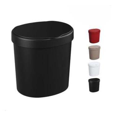 Imagem de Lixeira Pia Cesto Lixo Cozinha Bancada Banheiro Oval 2,5 L - NoBrand, 
