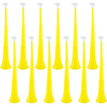 Imagem de Hoarost 12 Pcs 23 Inch Collapsible Stadium Horn Vuvuzela Plastic Collapsible Cheering Trumpets Noisemakers Cheer Horn Blow Horn for Sporting Events Football Carnival Party Favors (Color set 6)