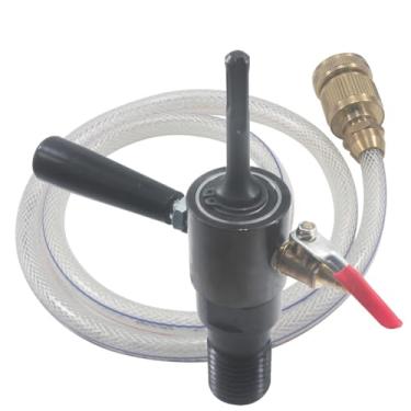 Imagem de JUNLIXN Adaptador de rosca macho para broca SDS Plus de 1 1/10.2 cm-7 - Capaz de injeção de água + conector rápido de mangueira de latão sólido e mangueira para perfuração de núcleo de concreto