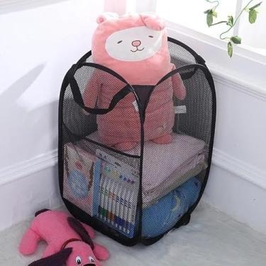 Imagem de KIT 3 Cesto De Roupa Grande 40x70 Cm Caixa Cesto Dobrável Para Roupas E Brinquedos Cesto Infantil Cores Diversas