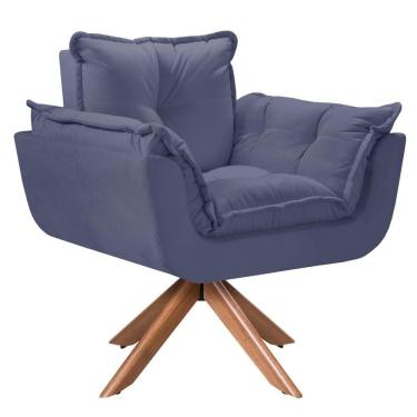 Imagem de Poltrona Opalla Giratória Madeira Suede D Salla
