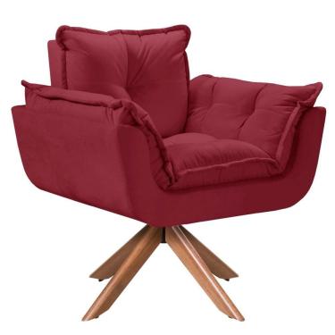 Imagem de Poltrona Opalla Giratória Madeira Suede D Salla