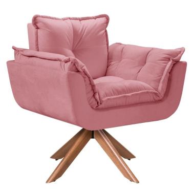 Imagem de Poltrona Opalla Giratória Madeira Suede D Salla