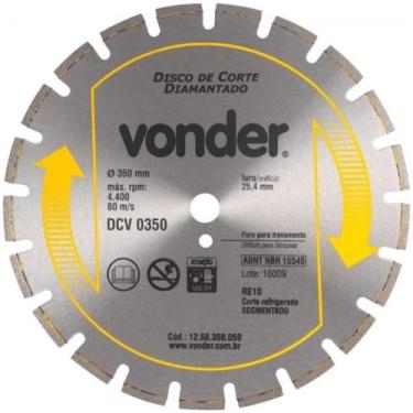 Imagem de Disco Diamantado 350mm para Asfalto e Concreto VONDER - 000643