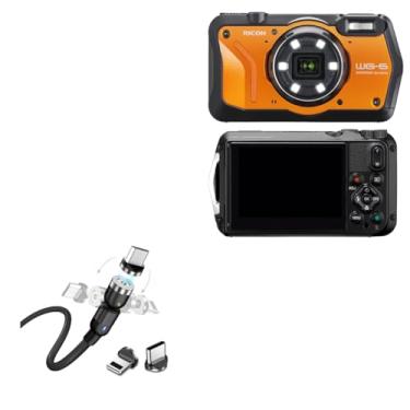 Imagem de BoxWave Cabo compatível com Ricoh WG-6 - Cabo MagnetoSnap AllCharge, cabo de carregamento magnético USB Tipo-C Micro USB - Preto