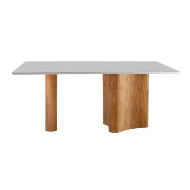 Imagem de Mesa Solaris 180cm Tampo Laqueado com Vidro Moderna Mobília