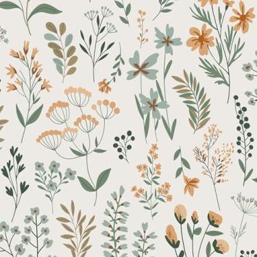 Imagem de Mounting UP Papel de parede para decoração de casa papel de parede branco rústico flora vinil removível papel de prateleira autoadesivo e forro de gaveta para casa, oficina e escritório 43,9 cm x