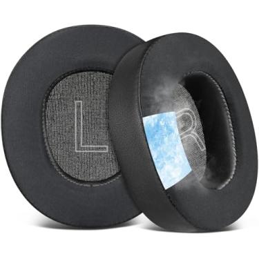 Imagem de SOULWIT Almofadas Auriculares de Substituição com Gel Refrescante para Steelseries Arctis Nova Pro Com Fio, Nova 1/1X/1P/3/4/7/7X/7P, Com Espuma de Isolamento de Ruído, Espessura Adicional - Preto