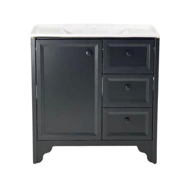 Imagem de Gabinete Armário Banheiro Ditália Com Pia Bn-05 Preto