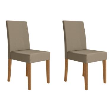 Imagem de Conjunto 2 Cadeiras Josi Poliman Móveis - carvalho/bege