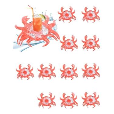 Imagem de Pacote com 12 suportes infláveis para bebidas, boias para cadeira de piscina com porta-bebidas